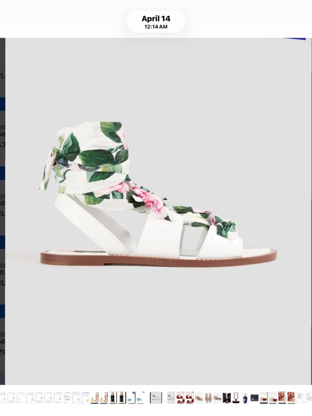 Dolce & Gabbana White Floral Wrap Gladiator Sandals